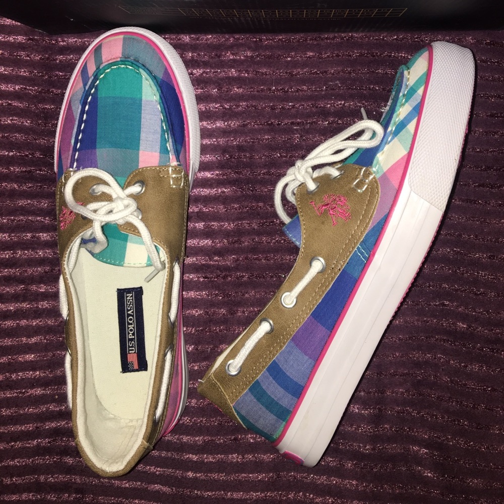 Plaid Polo Slide Ons